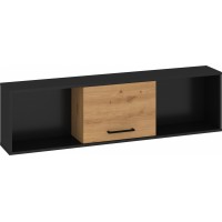 Sienas plaukts BOSS-16 1D, Melns/Ozols artisan